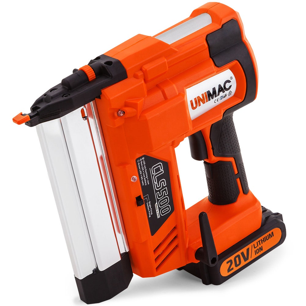 Image of UNIMAC CLS500 15-50mm 18ga 2-in-1 Stapler/Brad Nail Gun, Cordless 20V Lithium Nailer
