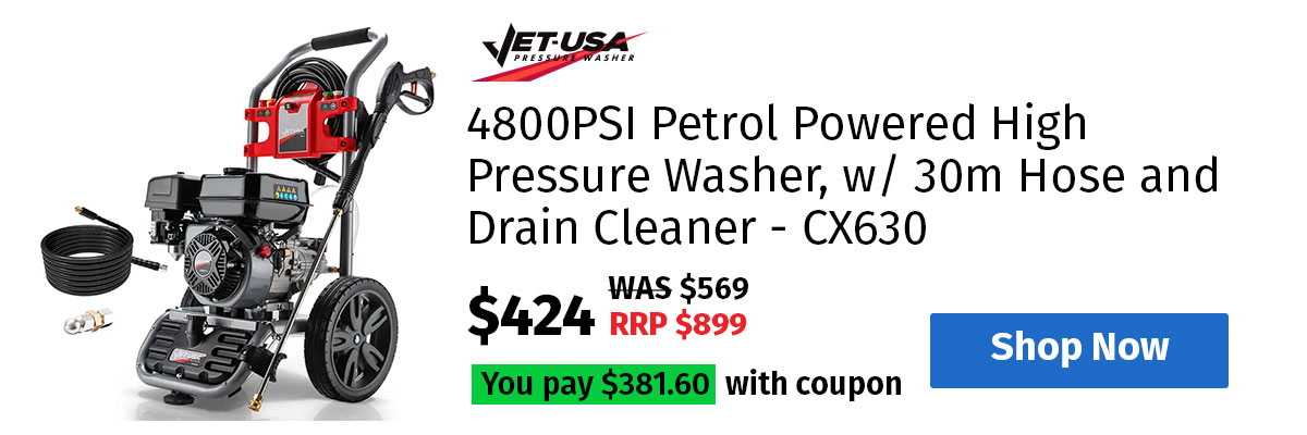 JET-USA 4800PSI Petrol Powered High Pressure Washer