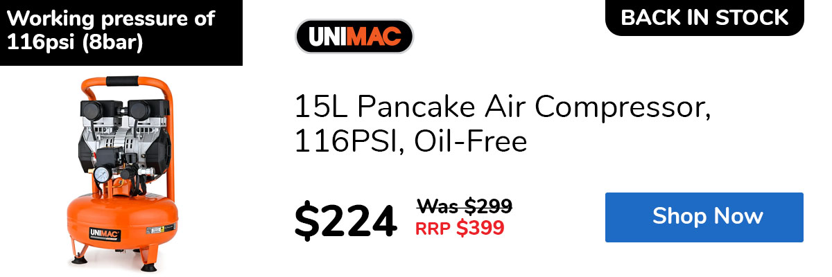 15L Pancake Air Compressor, 116PSI, Oil-Free