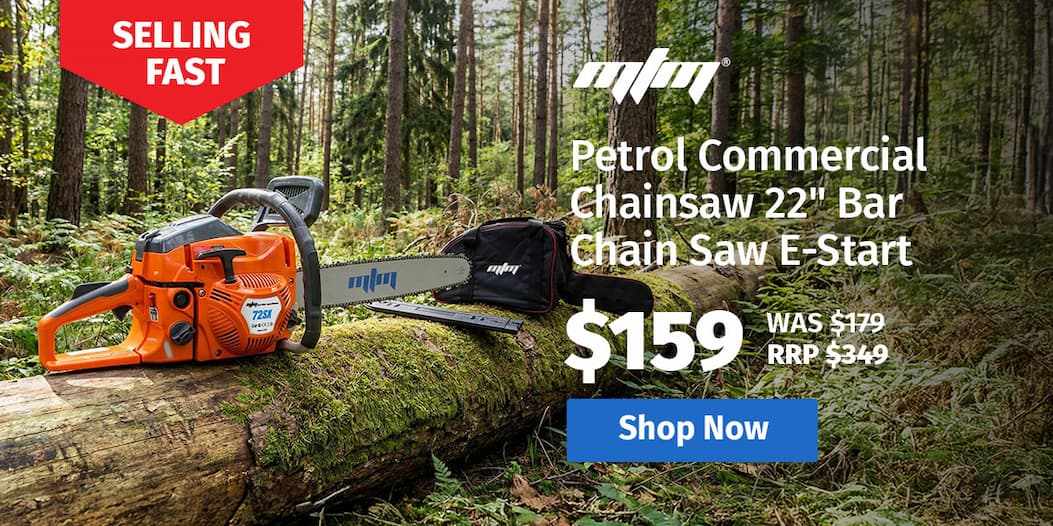 MTM Petrol Commercial Chainsaw 22" Bar Chain Saw E-Start Tree Pruning Top Handle