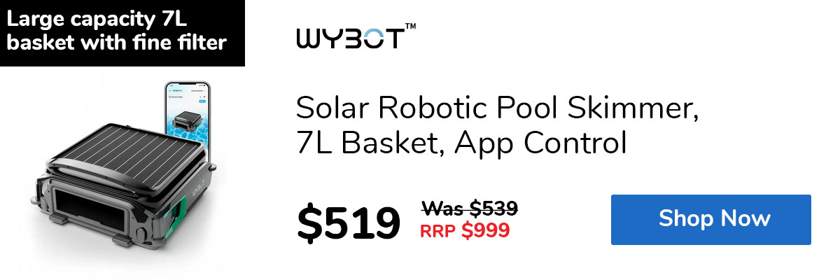 Solar Robotic Pool Skimmer, 7L Basket, App Control
