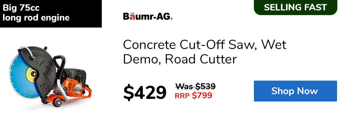 Concrete Cut-Off Saw, Wet Demo, Road Cutter