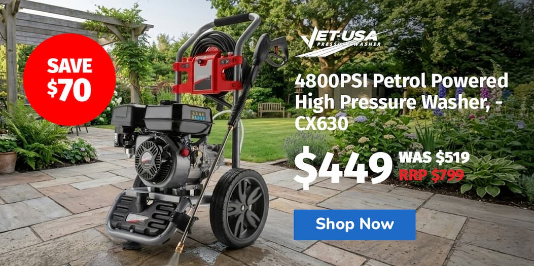JET-USA 4800PSI Petrol Powered High Pressure Washer, - CX630