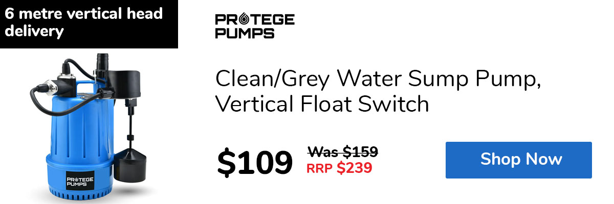 Clean/Grey Water Sump Pump, Vertical Float Switch
