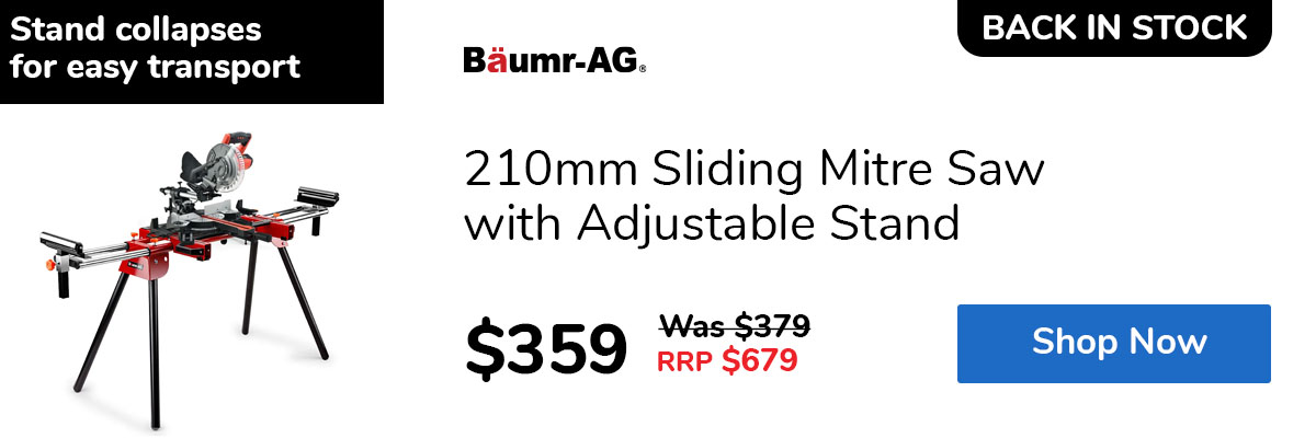 210mm Sliding Mitre Saw with Adjustable Stand