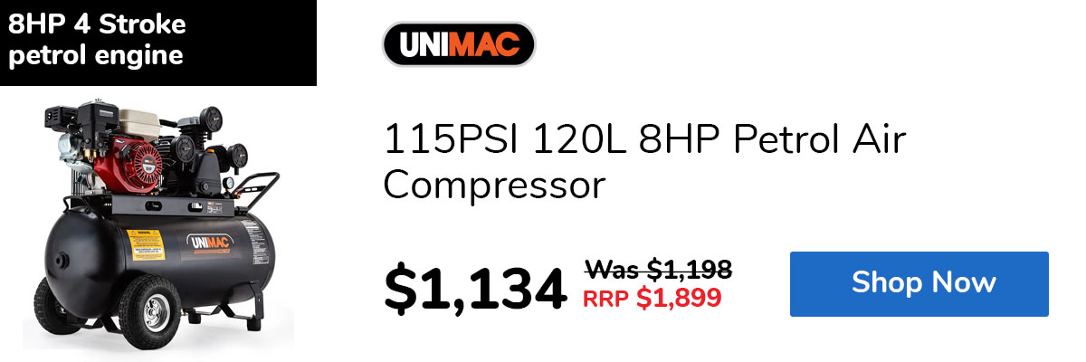 115PSI 120L 8HP Petrol Air Compressor