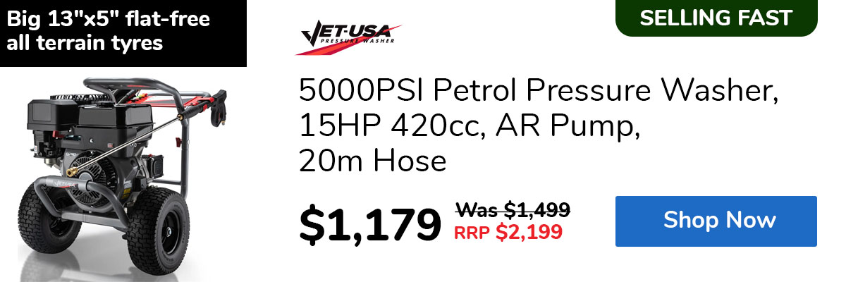 5000PSI Petrol Pressure Washer, 15HP 420cc, AR Pump, 20m Hose