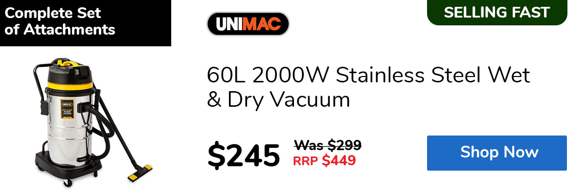 60L 2000W Stainless Steel Wet & Dry Vacuum