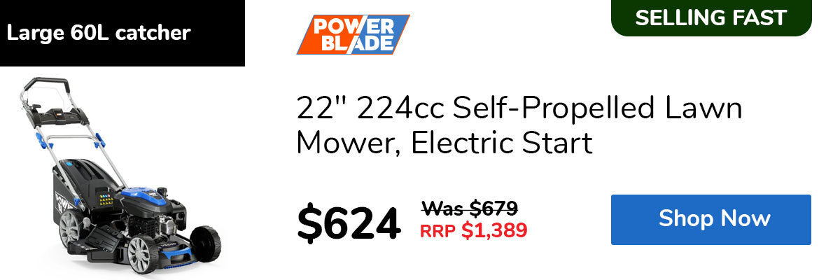 22" 224cc Self-Propelled Lawn Mower, Electric Start
