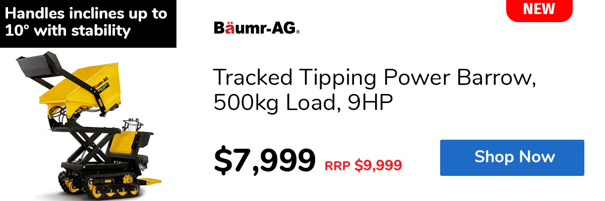 Tracked Tipping Power Barrow, 500kg Load, 9HP