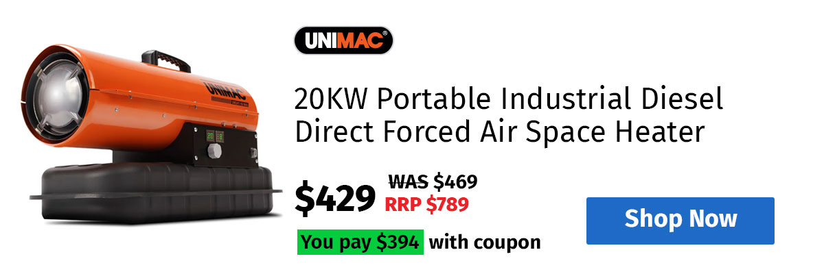 UNIMAC 20KW Portable Industrial Diesel Direct Forced Air Space Heater