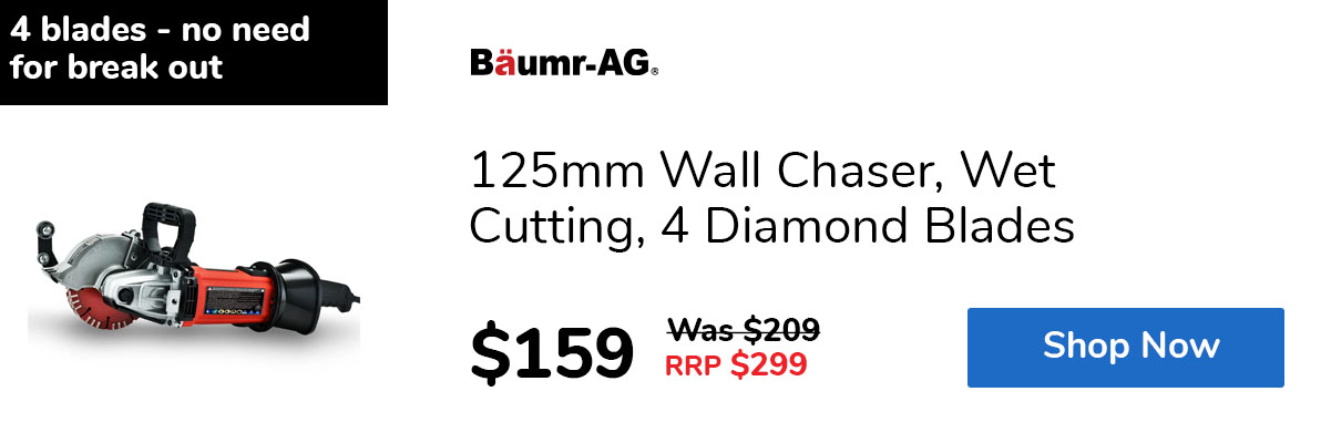 125mm Wall Chaser, Wet Cutting, 4 Diamond Blades