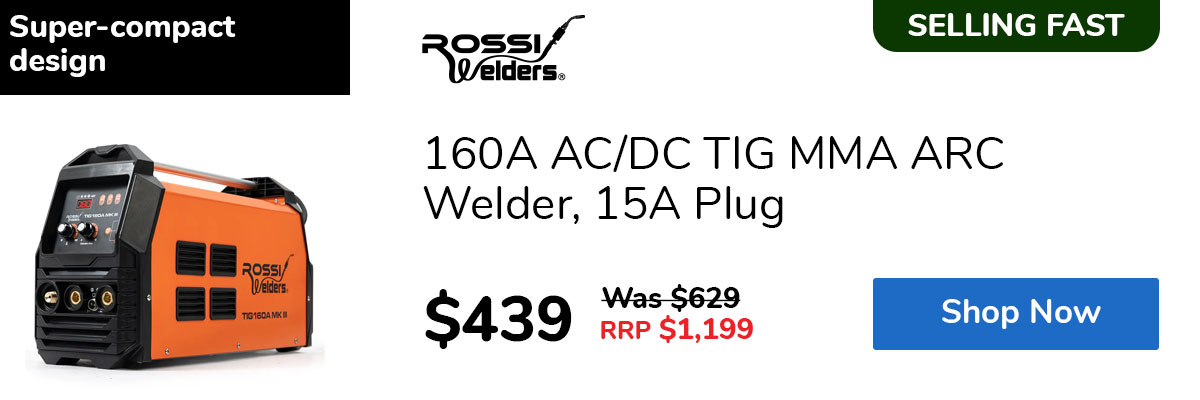 160A AC/DC TIG MMA ARC Welder, 15A Plug
