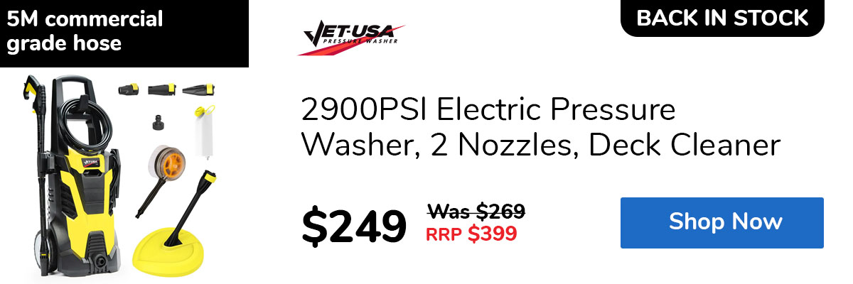 2900PSI Electric Pressure Washer, 2 Nozzles, Deck Cleaner