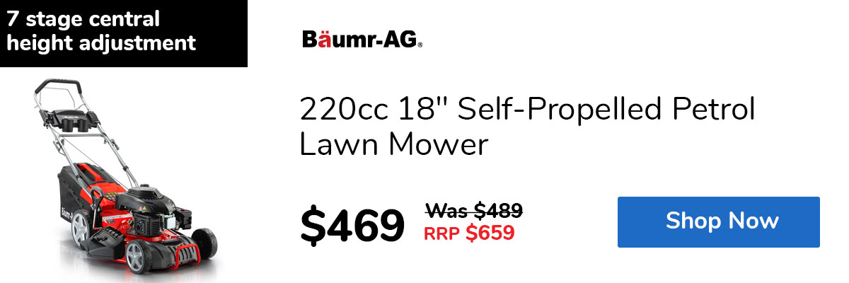 220cc 18" Self-Propelled Petrol Lawn Mower