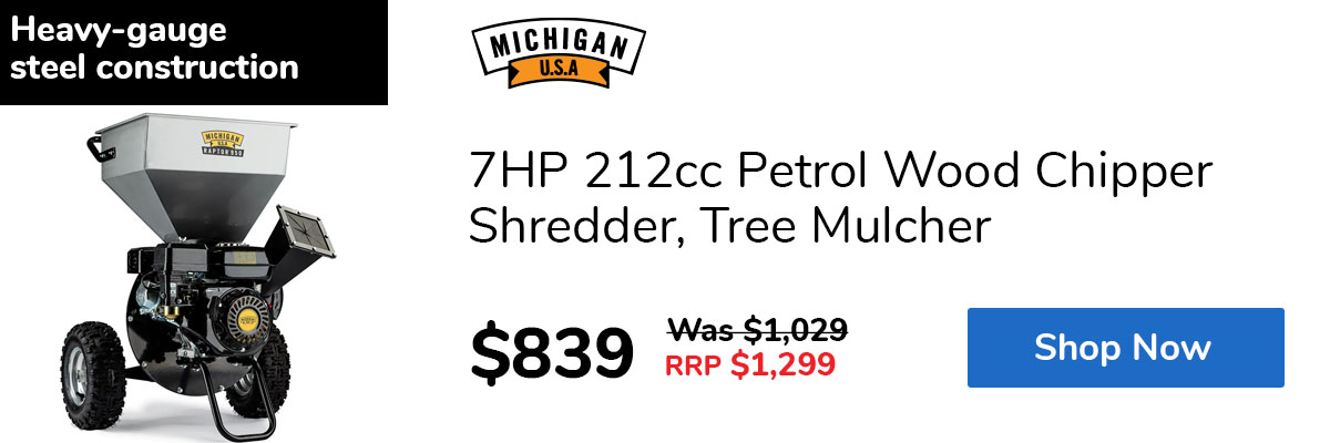 7HP 212cc Petrol Wood Chipper Shredder, Tree Mulcher