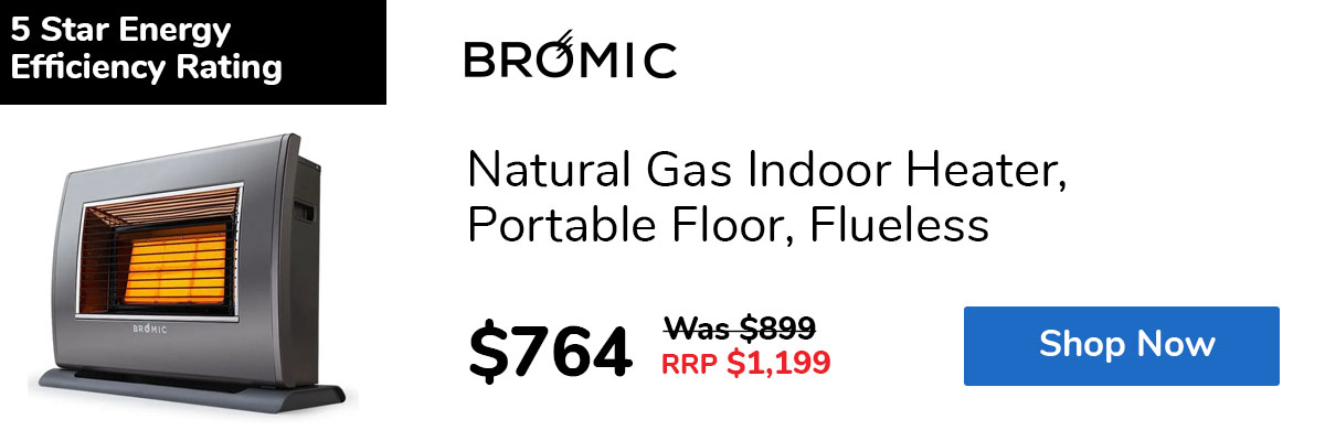 Natural Gas Indoor Heater, Portable Floor, Flueless
