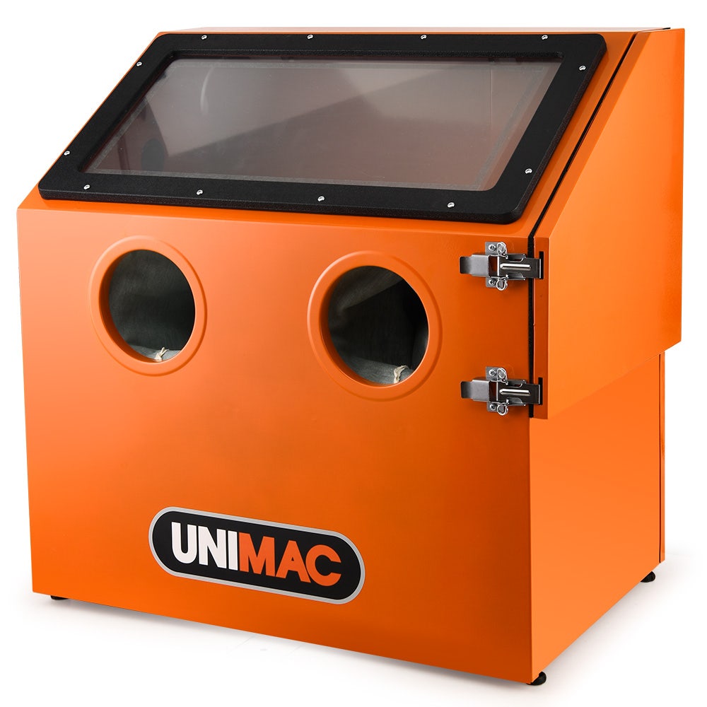 Image of UNIMAC 110L Benchtop Sandblasting Cabinet, with Sandblast Gun Set with Hose, LED Light