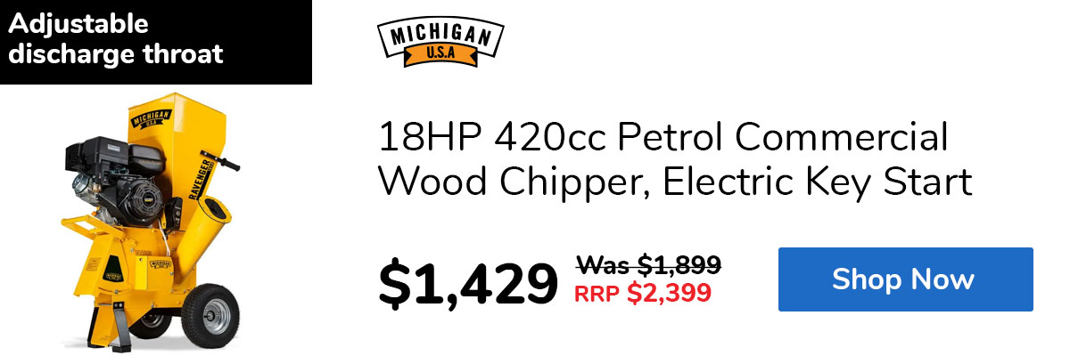 18HP 420cc Petrol Commercial Wood Chipper, Electric Key Start