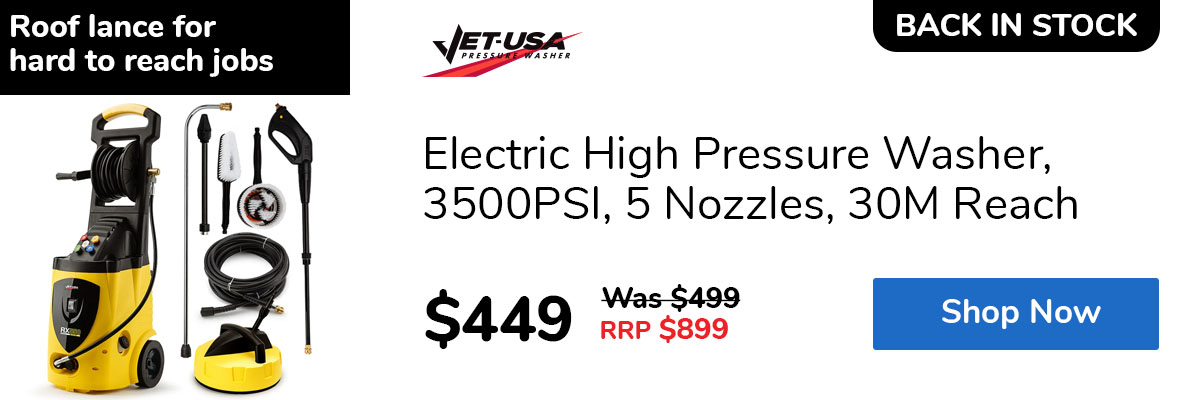 Electric High Pressure Washer, 3500PSI, 5 Nozzles, 30M Reach