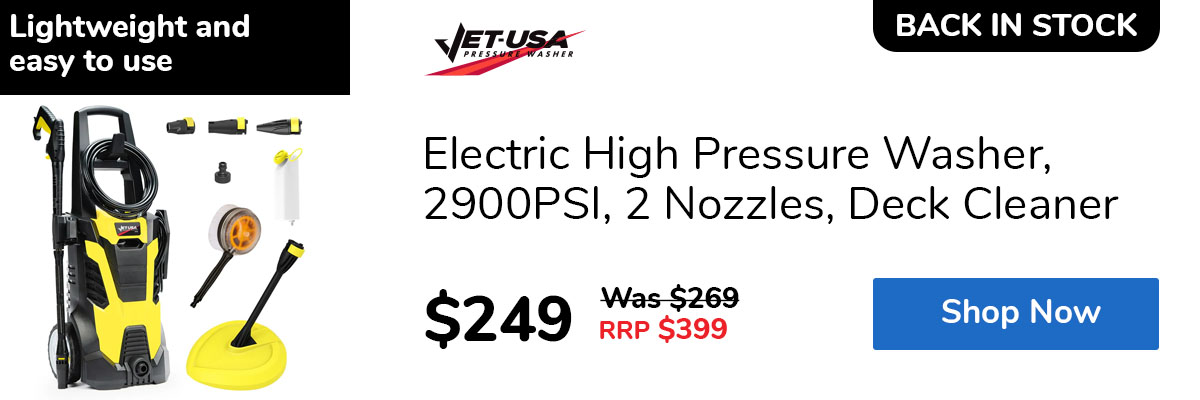Electric High Pressure Washer, 2900PSI, 2 Nozzles, Deck Cleaner