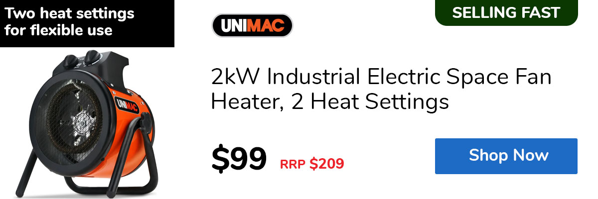 2kW Industrial Electric Space Fan Heater, 2 Heat Settings