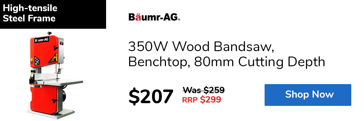 350W Wood Bandsaw, Benchtop, 80mm Cutting Depth