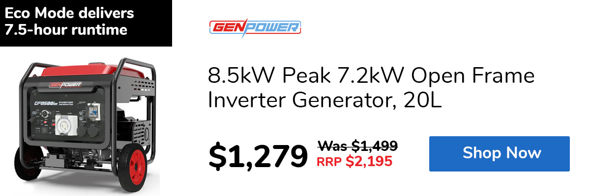 8.5kW Peak 7.2kW Open Frame Inverter Generator, 20L