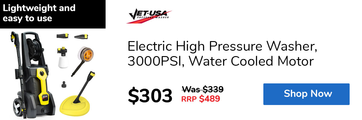 Electric High Pressure Washer, 3000PSI, Water Cooled Motor