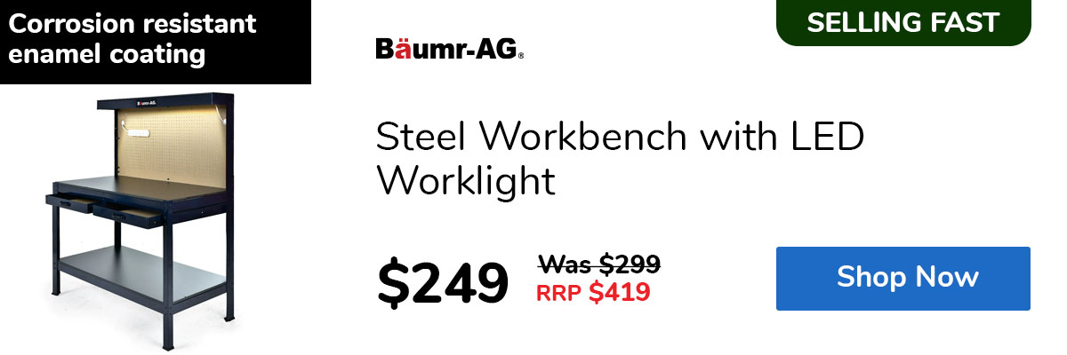 Steel Workbench with LED Worklight