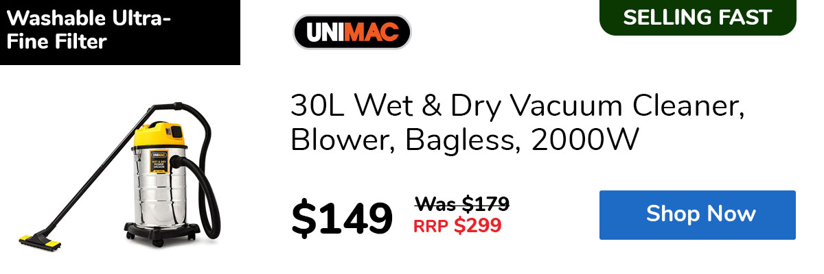 30L Wet & Dry Vacuum Cleaner, Blower, Bagless, 2000W