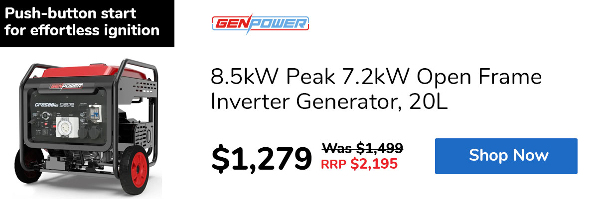 8.5kW Peak 7.2kW Open Frame Inverter Generator, 20L