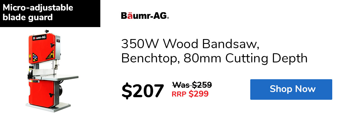 350W Wood Bandsaw, Benchtop, 80mm Cutting Depth