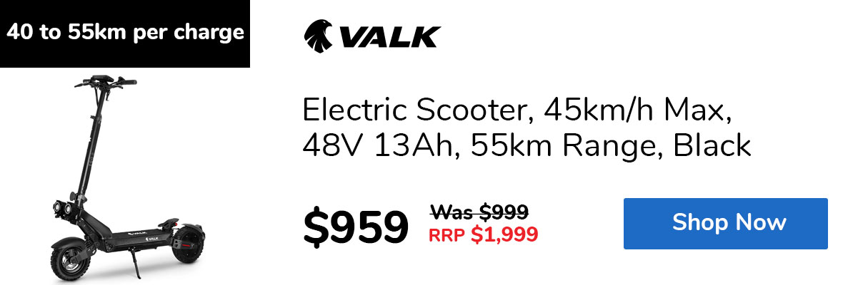 Electric Scooter, 45km/h Max, 48V 13Ah, 55km Range, Black