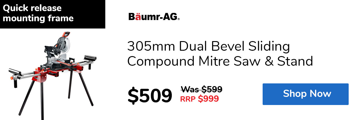 305mm Dual Bevel Sliding Compound Mitre Saw & Stand