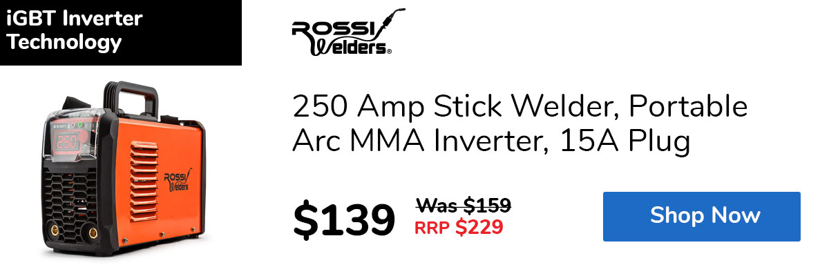 250 Amp Stick Welder, Portable Arc MMA Inverter, 15A Plug