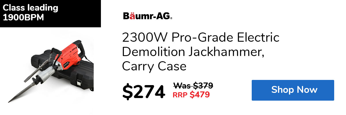 2300W Pro-Grade Electric Demolition Jackhammer, Carry Case