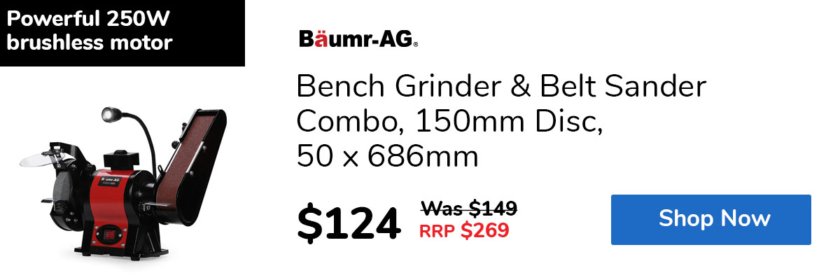 Bench Grinder & Belt Sander Combo, 150mm Disc, 50 x 686mm