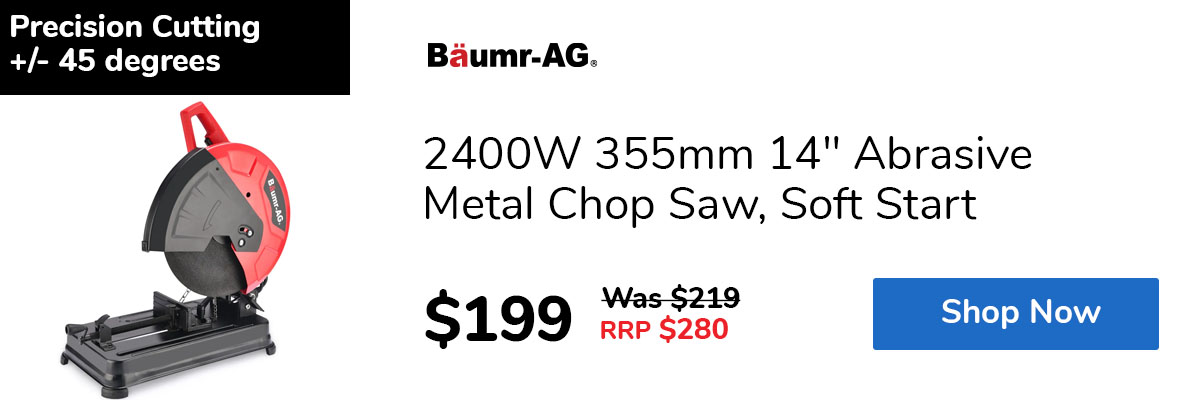 2400W 355mm 14" Abrasive Metal Chop Saw, Soft Start