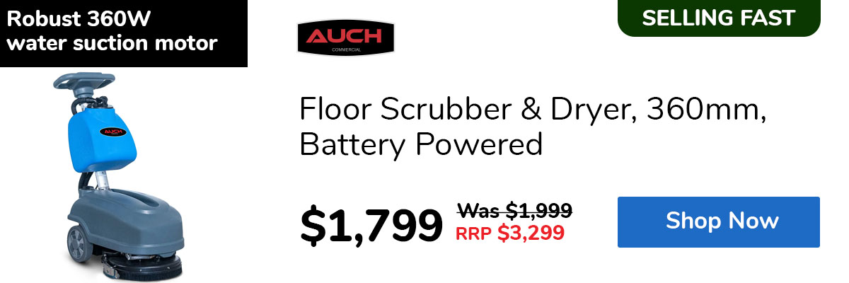 Floor Scrubber & Dryer, 360mm, Battery Powered