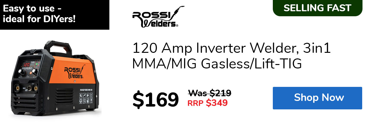 120 Amp Inverter Welder, 3in1 MMA/MIG Gasless/Lift-TIG