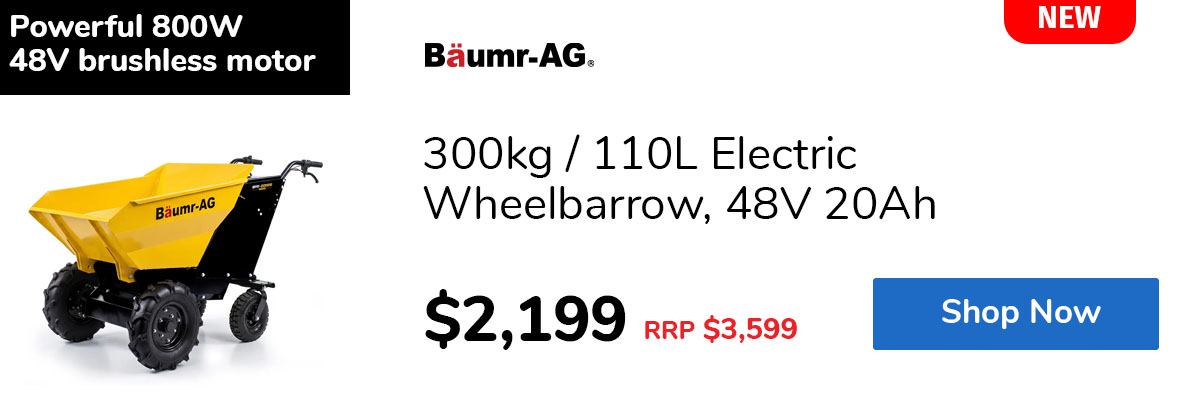 300kg / 110L Electric Wheelbarrow, 48V 20Ah