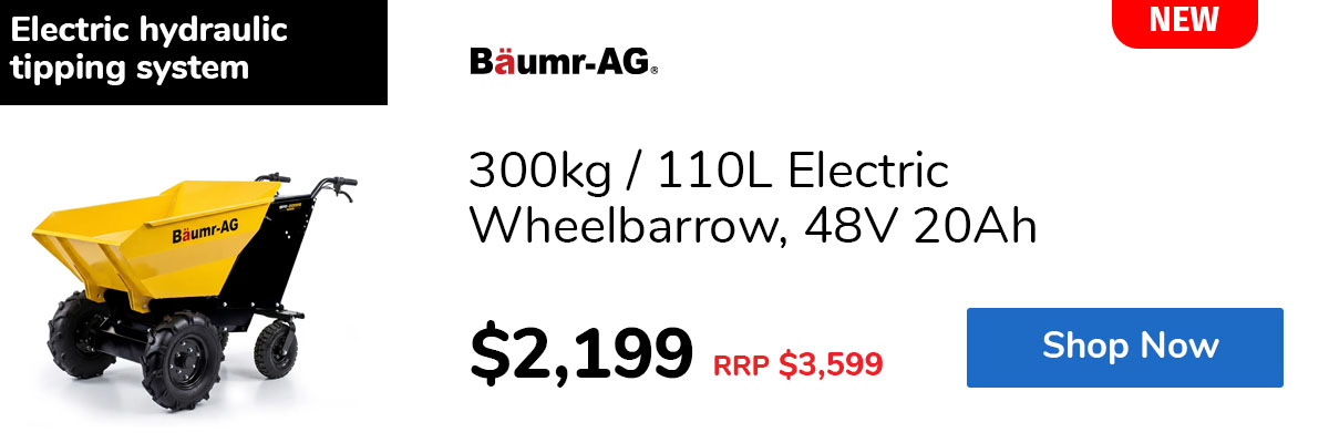 300kg / 110L Electric Wheelbarrow, 48V 20Ah
