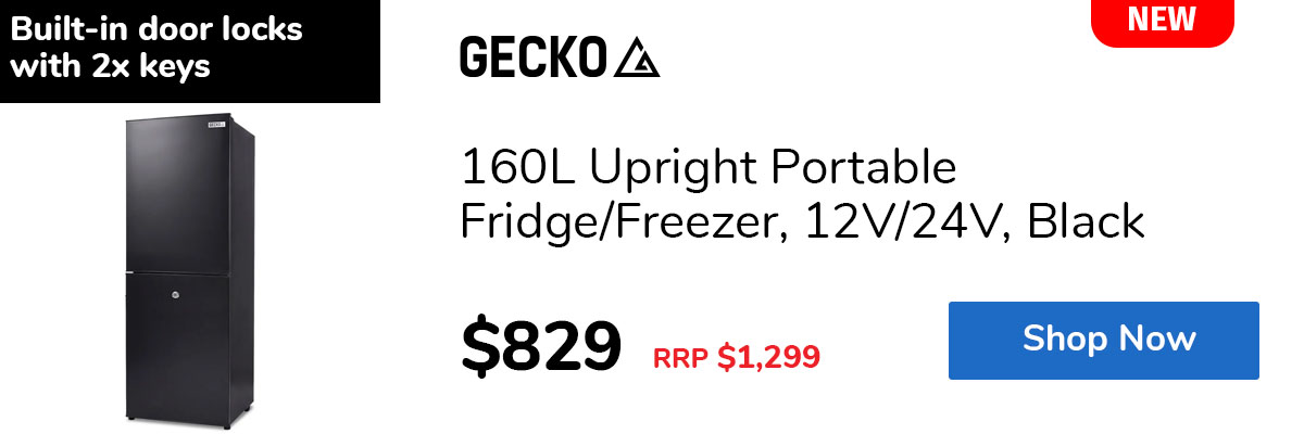 160L Upright Portable Fridge/Freezer, 12V/24V, Black