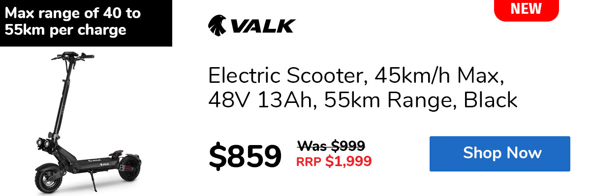 Electric Scooter, 45km/h Max, 48V 13Ah, 55km Range, Black