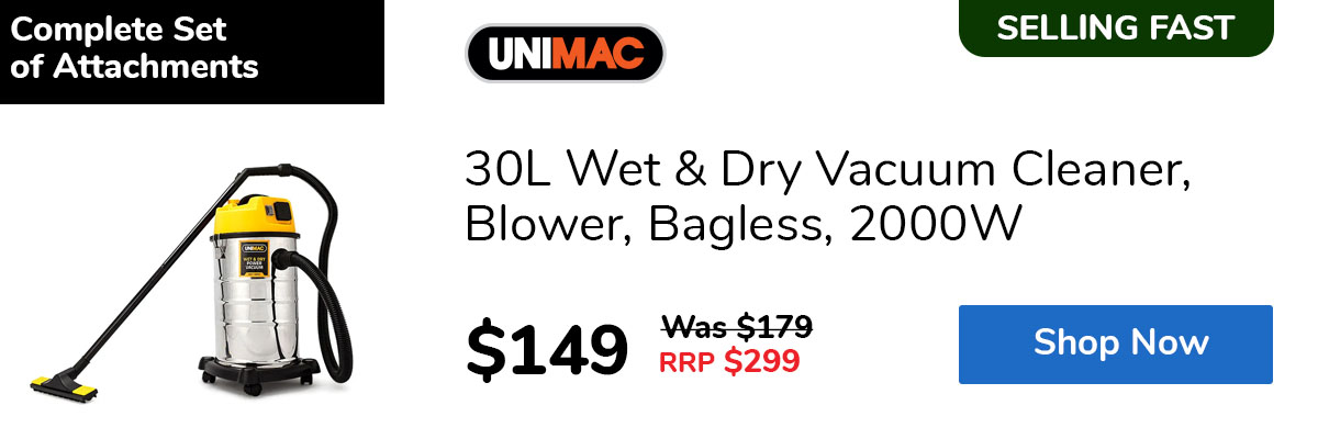 30L Wet & Dry Vacuum Cleaner, Blower, Bagless, 2000W