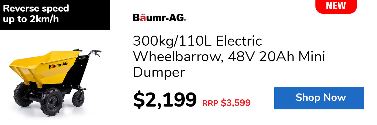 300kg/110L Electric Wheelbarrow, 48V 20Ah Mini Dumper