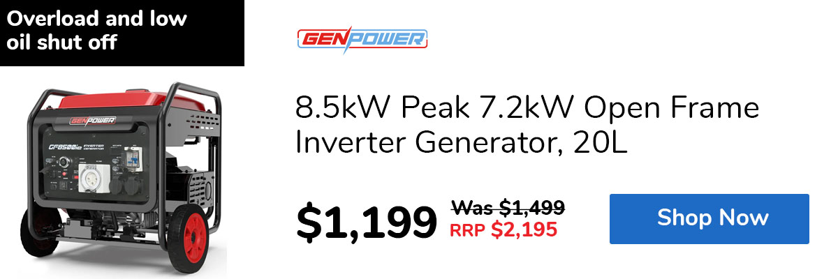 8.5kW Peak 7.2kW Open Frame Inverter Generator, 20L