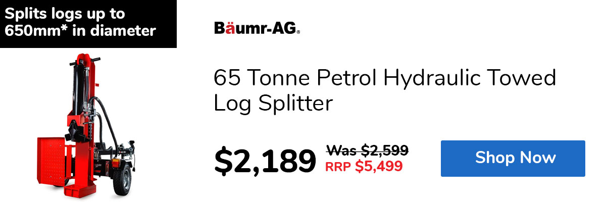 65 Tonne Petrol Hydraulic Towed Log Splitter