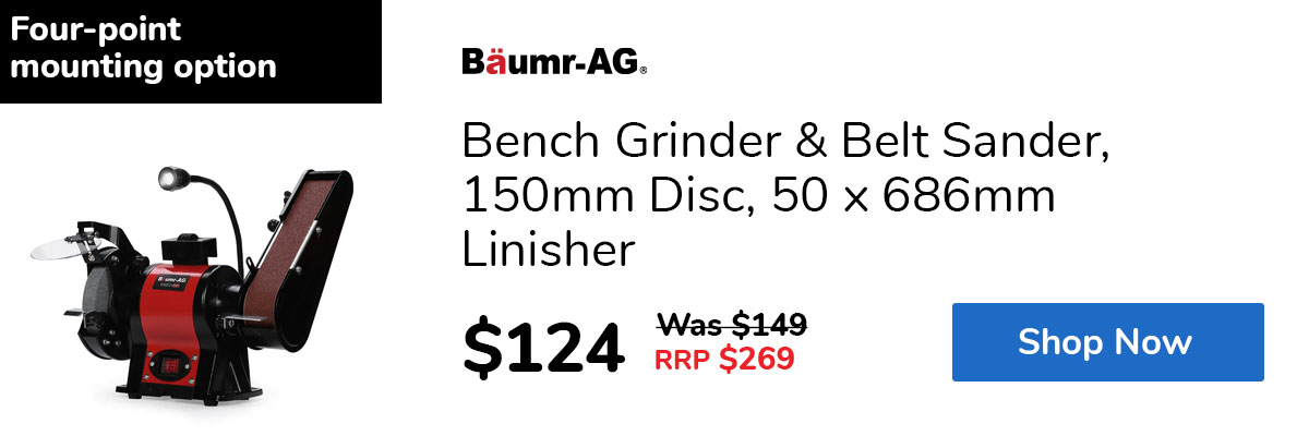 Bench Grinder & Belt Sander, 150mm Disc, 50 x 686mm Linisher